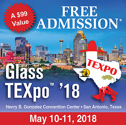 Free Admission to the Glass TEXpo 2018
