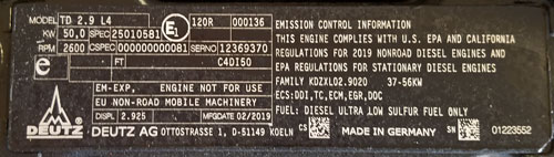 Deutz Engine Details